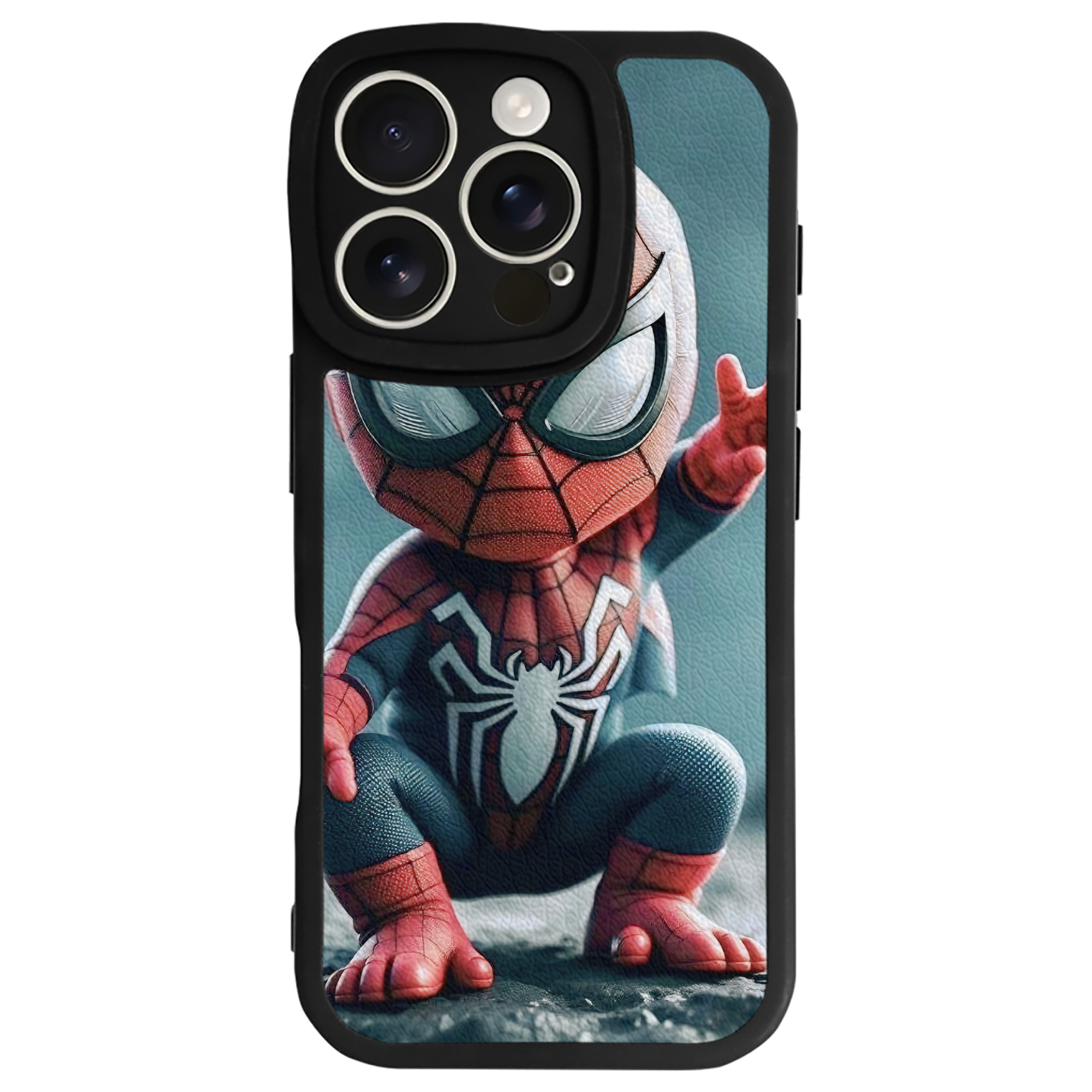 （画像用） Spider Man スパイダーマン 【iPhone 16シリーズ対応】シリコンスマホケース（レザー調） 材質：シリコン